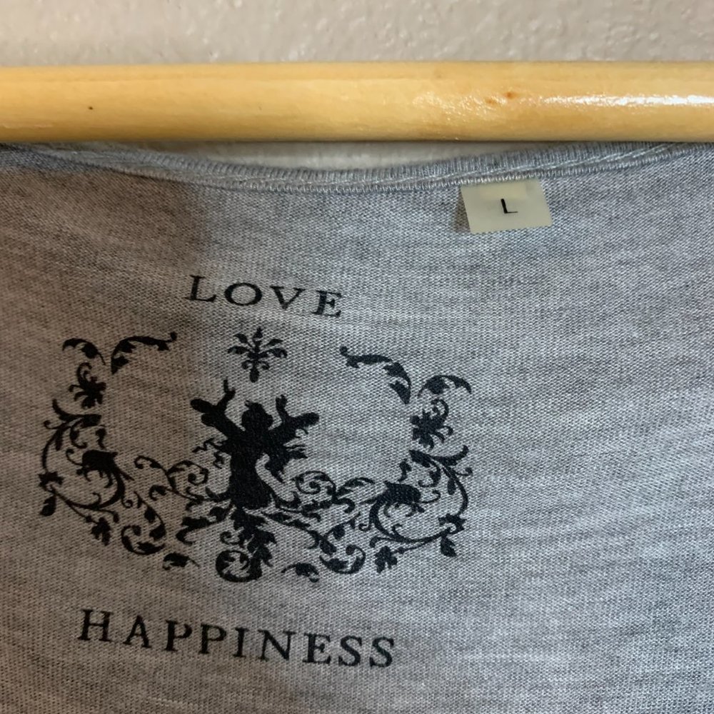Love & Happiness Gray Sequin Tee Tank-Size L-Good Condition - Picture 4 of 4